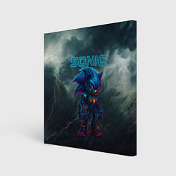 Холст квадратный Sonic cyberpunk style, цвет: 3D-принт