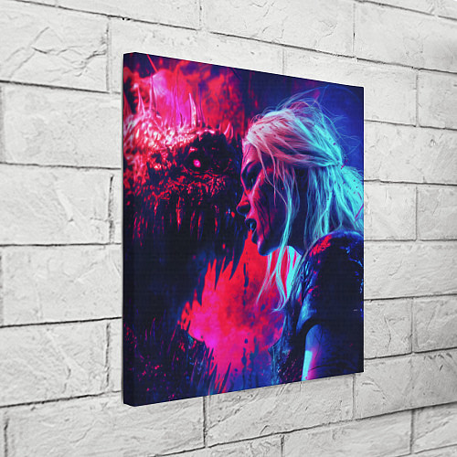 Картина квадратная Цири и чудовище / 3D-принт – фото 3