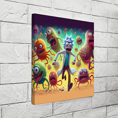 Картина квадратная Рик Санчес убегает от монстров / 3D-принт – фото 3