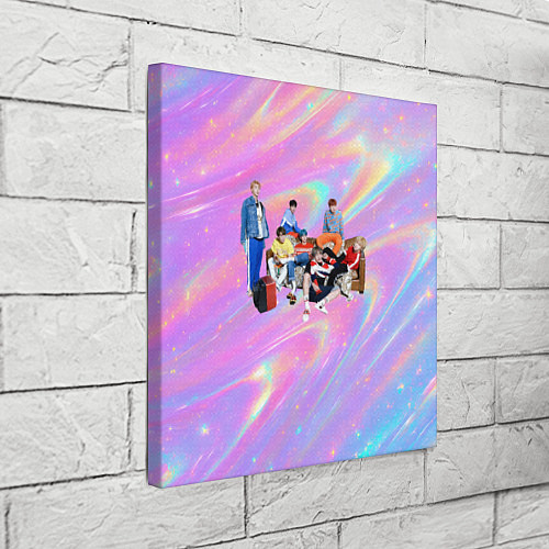 Картина квадратная BTS группа на диване / 3D-принт – фото 3