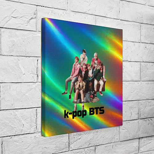 Картина квадратная BTS радужный блестящий фон / 3D-принт – фото 3