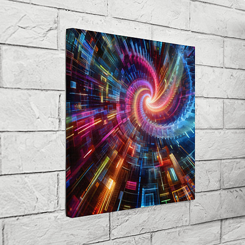 Картина квадратная Fractal neon spiral - ai art fantasy / 3D-принт – фото 3