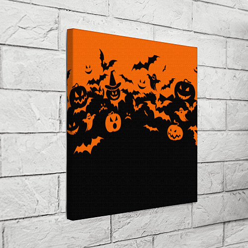 Картина квадратная Хэллоуин тыквы и призраки / 3D-принт – фото 3