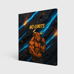 Холст квадратный No limits сильный бык, цвет: 3D-принт