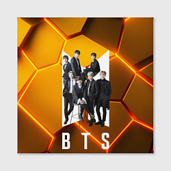 Холст квадратный BTS объемные оранжевые плиты, цвет: 3D-принт — фото 2