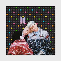 Холст квадратный BTS разноцветные точки, цвет: 3D-принт — фото 2