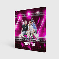 Холст квадратный BTS фон фиолетовой сцены, цвет: 3D-принт