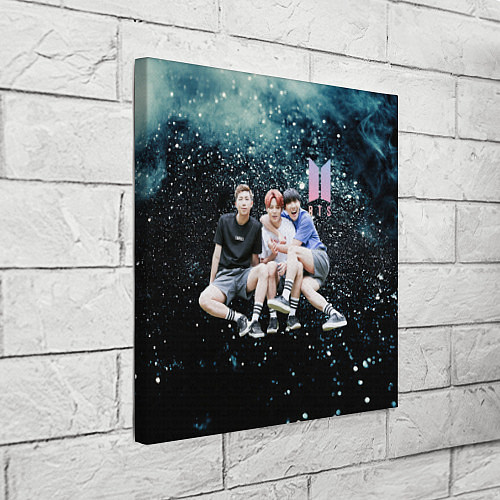 Картина квадратная BTS черный блестящий фон / 3D-принт – фото 3