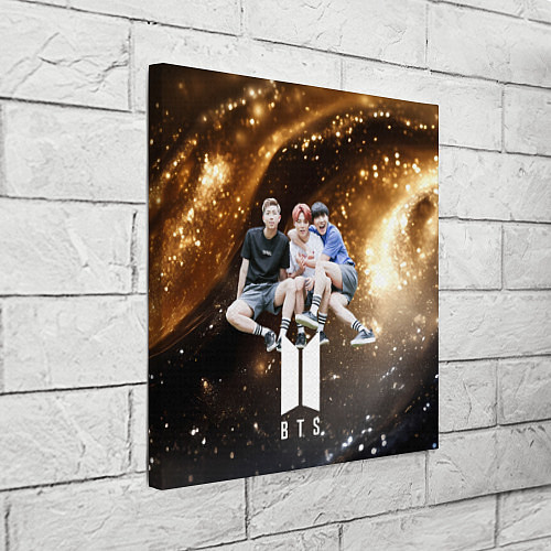 Картина квадратная BTS черно-золотой фон / 3D-принт – фото 3