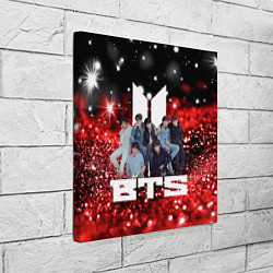 Холст квадратный BTS красно-черный блестящий фон, цвет: 3D-принт — фото 2