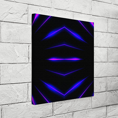 Картина квадратная Color black neon stripes / 3D-принт – фото 3