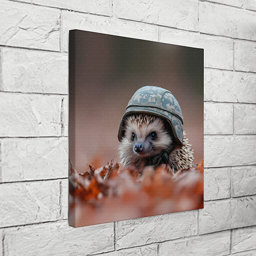 Картина квадратная Ежик солдат в каске / 3D-принт – фото 3