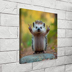 Холст квадратный Милый ежик позирует, цвет: 3D-принт — фото 2