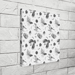 Холст квадратный Сойка в Бузулукском бору, цвет: 3D-принт — фото 2