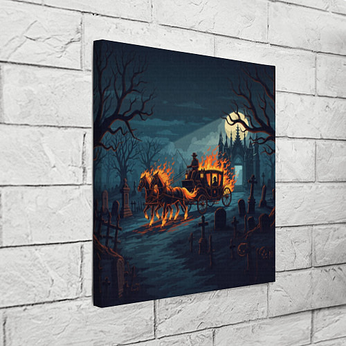 Картина квадратная Призраки в горящей конной повозке / 3D-принт – фото 3