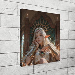 Холст квадратный Беловолосая королева эльфов на троне, цвет: 3D-принт — фото 2