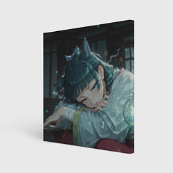 Холст квадратный Маомао с кошачьими ушками, цвет: 3D-принт