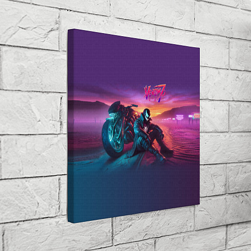 Картина квадратная Venom near his motorcycle - ai art fantasy / 3D-принт – фото 3