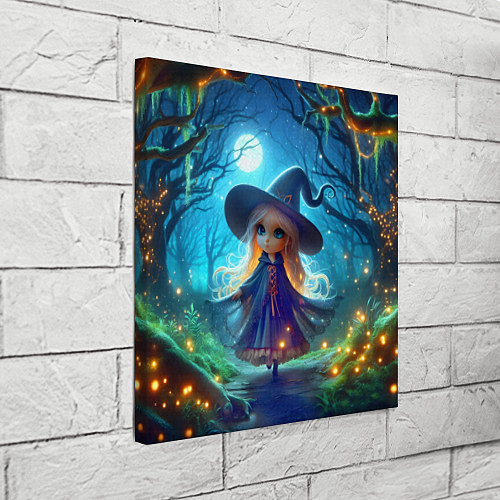 Картина квадратная Ведьмочка-малютка в ночь на хэллоуин / 3D-принт – фото 3