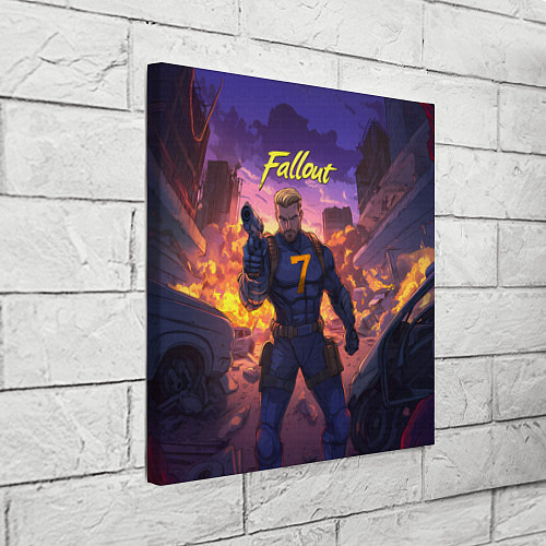 Картина квадратная Fallout седьмой на фоне взрывов / 3D-принт – фото 3