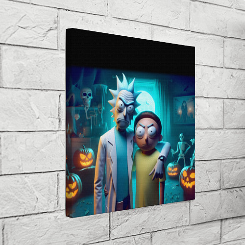 Картина квадратная Rick with Morty - halloween night / 3D-принт – фото 3
