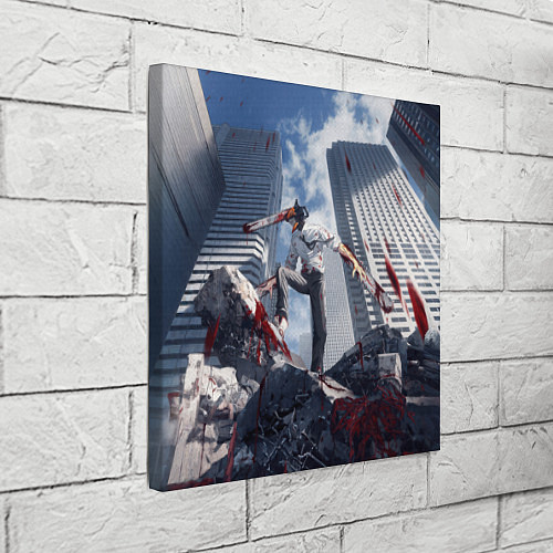 Картина квадратная Denji in city Chainsaw man / 3D-принт – фото 3