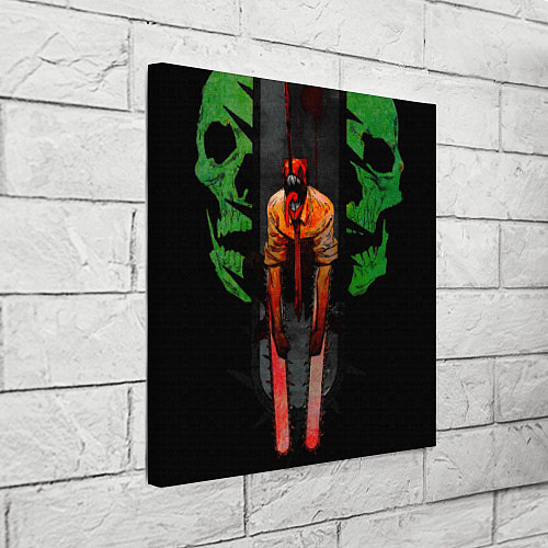 Картина квадратная Дэндзи с черепами Человек бензопила / 3D-принт – фото 3