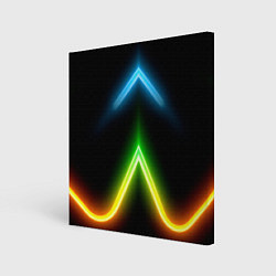 Холст квадратный Neon multicolored lines, цвет: 3D-принт