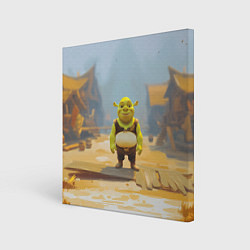 Холст квадратный Шрек в деревне, цвет: 3D-принт
