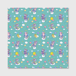 Холст квадратный Единороги в облаках на изумрудном, цвет: 3D-принт — фото 2