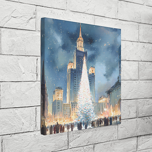 Картина квадратная Новый год в Москве / 3D-принт – фото 3