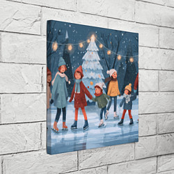 Холст квадратный Новогодние каникулы на катке, цвет: 3D-принт — фото 2