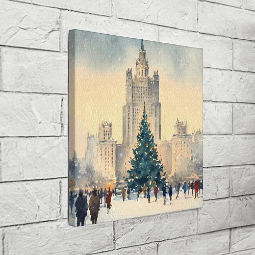Картина квадратная Москва новогодняя елка / 3D-принт – фото 3
