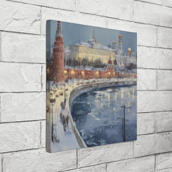 Холст квадратный Новогодние праздники в Москве, цвет: 3D-принт — фото 2