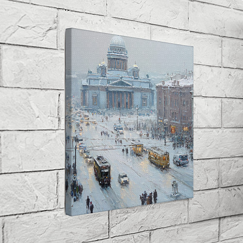 Картина квадратная Новогодняя улица Питера / 3D-принт – фото 3