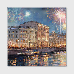 Холст квадратный Новогодний салют в Питере, цвет: 3D-принт — фото 2