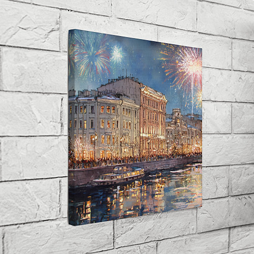 Картина квадратная Новогодний салют в Питере / 3D-принт – фото 3