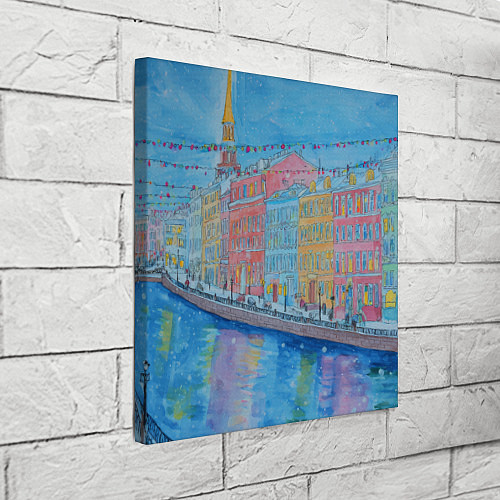 Картина квадратная Новогодний рисованный Санкт-Петербург / 3D-принт – фото 3