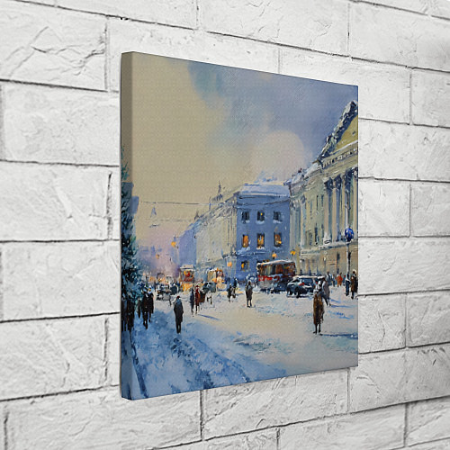Картина квадратная Зимний праздничный Питер / 3D-принт – фото 3