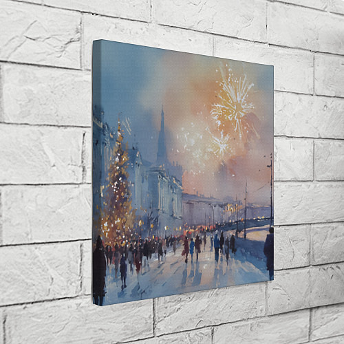 Картина квадратная Новогодняя Питерская атмосфера / 3D-принт – фото 3