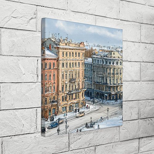 Картина квадратная Зимняя улица Питера / 3D-принт – фото 3
