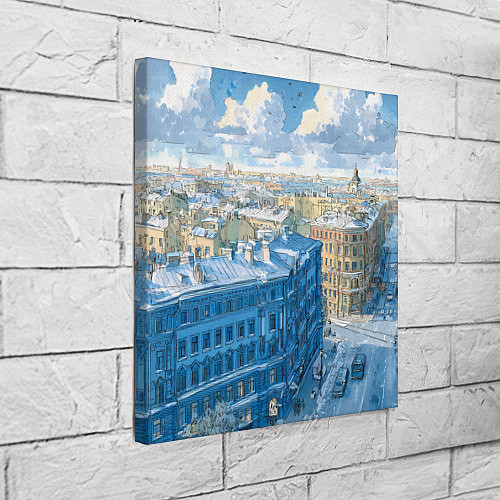 Картина квадратная Зимний утренний Питер / 3D-принт – фото 3