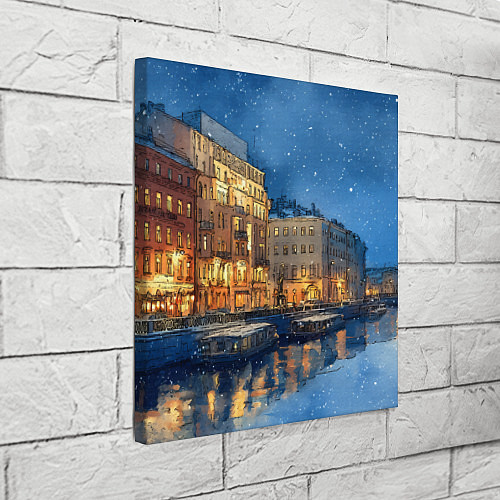 Картина квадратная Новогодняя ночь Санкт-Петербурга / 3D-принт – фото 3