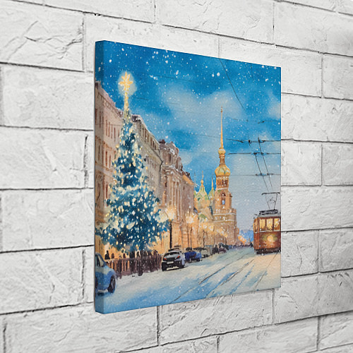 Картина квадратная Новогодний день в Санкт-Петербурге / 3D-принт – фото 3