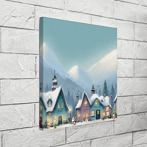 Картина квадратная Новогодние дома / 3D-принт – фото 3