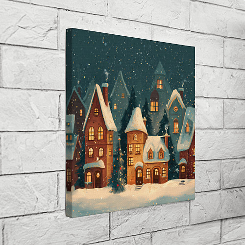 Картина квадратная Сказочный Новогодний городок / 3D-принт – фото 3