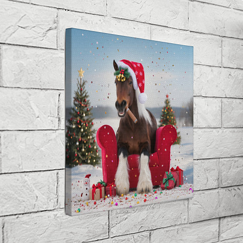 Картина квадратная Новогодний конь / 3D-принт – фото 3