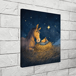 Холст квадратный Лошадка спит с жеребенком, цвет: 3D-принт — фото 2