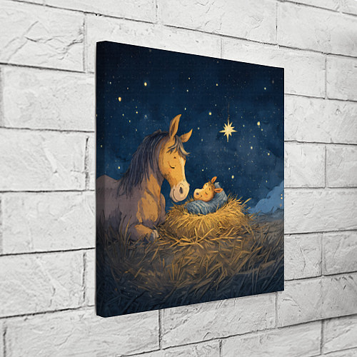 Картина квадратная Лошадка спит с жеребенком / 3D-принт – фото 3