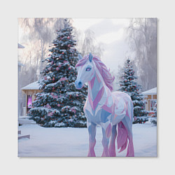 Холст квадратный Геометрическая новогодняя лошадка, цвет: 3D-принт — фото 2